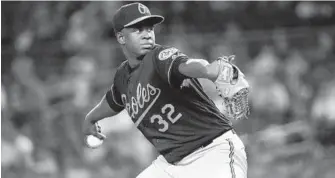  ?? FRANK FRANKLIN II/ASSOCIATED PRESS ?? Orioles right-hander Yefry Ramírez couldn’t get out of the fourth inning, giving up six runs in 32⁄ innings.