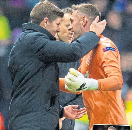  ??  ?? Steven Gerrard and Allan McGregor.