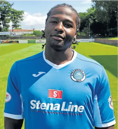  ??  ?? NEW FACE: Former Stranraer striker Issac Layne says he is excited to meet the Peterhead fans