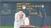  ??  ?? PM Narendra Modi pays tribute to former PM Atal Bihari Vajpayee at Sadaiv Atal in New Delhi on Sunday
PTI