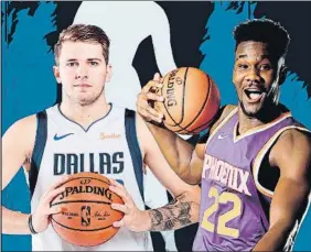  ?? FOTO: MD ?? Luka Doncic, de Dallas (a la izquierda), y DeAndre Ayton, de Phoenix