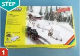  ??  ?? What to look out for in the shops: the Noch 66832 limited edition Cross Country Ski Course comes complete with a compact AC/ DC power adaptor plus speed control with an on/off light. Note that the kit features a two-pin European mains plug.