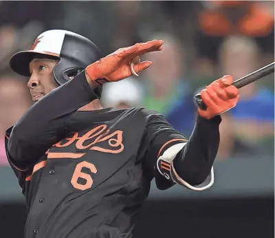  ?? ASSOCIATED PRESS ?? Jonathan Schoop was batting .244 with a .273 on-base percentage and 17 home runs for the Baltimore Orioles this season.
