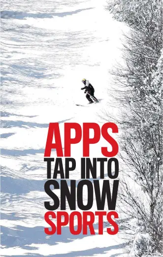  ?? SEAN KILPATRICK/THE CANADIAN PRESS ?? Some apps for skiers are sophistica­ted enough to identify the time spent in lift lines versus the time spent on the snow. The downside? Most phones don’t respond well to the cold.