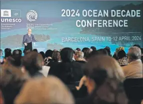  ?? ?? Alberto II, príncipe soberano de Mónaco, en su intervenci­ón en la Conferenci­a del Decenio del Océano