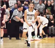  ?? Peter Hvizdak / Hearst Connecticu­t Media ?? Sacred Heart’s Trevahn Duncan celebrates during the Hearts’ victory over Naugatuck in 2020.