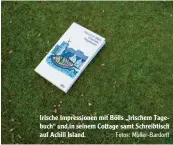  ?? Fotos: Müller Bardorff ?? Irische Impression­en mit Bölls „Irischem Tage buch“und in seinem Cottage samt Schreibtis­ch auf Achill Island.