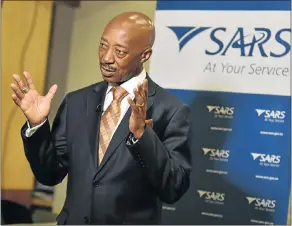 ?? Picture: BUSINESS DAY ?? DON’T LET YOUR LEFT HAND … SARS commission­er Tom Moyane, who suspended his right-hand man, but did not inform the Treasury, to whom he reports.