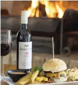  ??  ?? WAGYU beef burger with WH Cabernet Sauvignon at Waverley Hills Organic Wine &amp;Olive Estate.