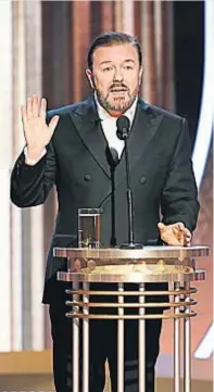  ??  ?? Ricky Gervais. Fue el anfitrión de los Globo de Oro.