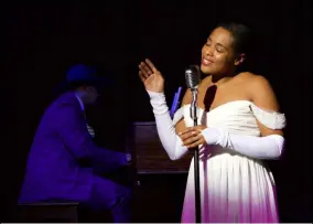  ?? RICHARD RUOTOLO PHOTO ?? Gina-Simone Pemberton as Billie Holiday and Brandon Jones as Jimmy Powers in “Lady Day at Emerson’s Bar and Grille.”