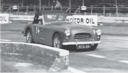  ?? Photo: Ted Walker/ Peter Love Collection. ?? Eric Alexander racing at the 1954 AOC meeting with his Allard Palm Beach, NYO 66, with a Zodiac 6- cylinder engine fed by three carburetto­rs.