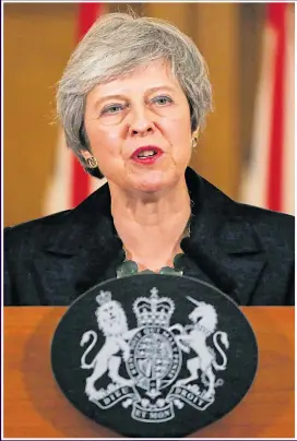  ?? Picture: REUTERS ?? NO DEAL? Yet again Mrs May is fighting for her political life