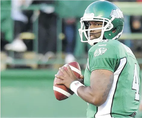  ?? DON HEALY ?? Riders’ QB Darian Durant says he’s 95-per-cent recovered from last season’s Achilles tendon injury and set to go for the upcoming season.