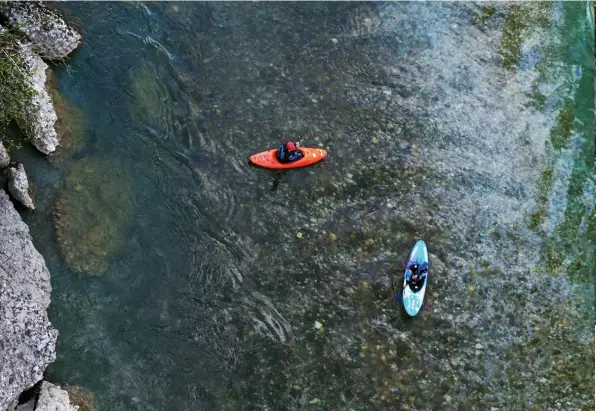  ?? JAN PIRNAT ?? THIS PAGE: Pristine, crystal clear water running from Montenegro’s mountains into the Adriatic Sea; a paradise for whitewater kayaking.