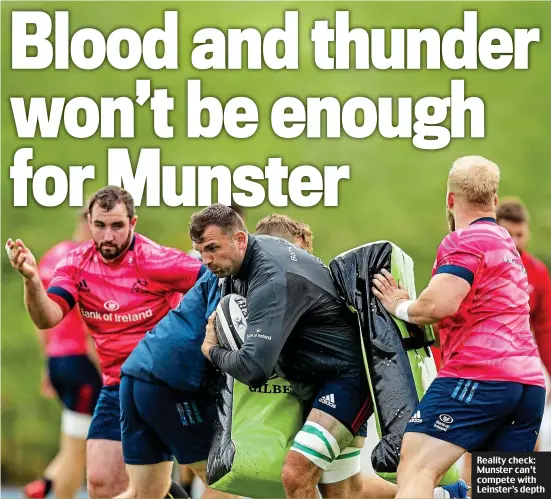  ??  ?? Reality check: Munster can’t compete with Leinster’s depth