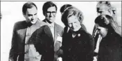  ?? HT FILE PHOTO ?? Margaret Thatcher with Rajiv and Sonia Gandhi