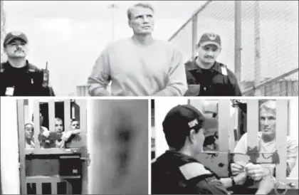  ??  ?? El actor sueco Dolph Lundgren, protagonis­ta de la cinta filmada en el penal bajacalifo­rniano de El Hongo