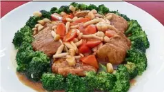  ??  ?? The Braised Tau Kan with Mushrooms and Broccoli at Silka Hotels.