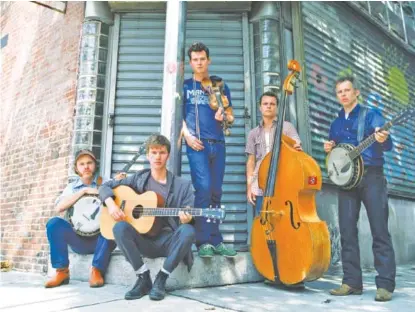  ?? CONTRIBUTE­D PHOTO ?? Old Crow Medicine Show, which played a blistering set two weeks ago at Riverbend, will headline the Grand Ole Opry lineup today at Bonnaroo in Manchester, Tenn. The band features Critter Fuqua,Willie Watson, Ketch Secor, Morgan Jahnig and Kevin Hayes.