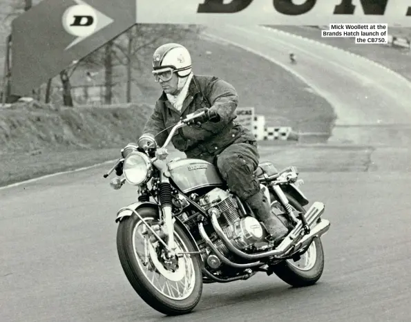  ??  ?? Mick Woollett at the Brands Hatch launch of the CB750.