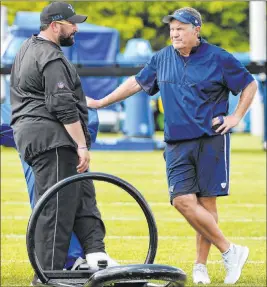  ?? Daniel Mears The Associated Press ?? Lions coach Matt Patricia, left, is the latest former assistant of Patriots coach Bill Belichick, right, to struggle as a head coach, going 6-10 in his first season in Detroit.