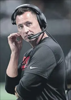  ?? John Bazemore Associated Press ?? FORMER USC coach Steve Sarkisian is in his first year as the Atlanta Falcons’ offensive coordinato­r, and the results have not been great.
