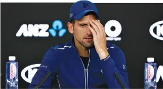  ??  ?? SERBIA’S Novak Djokovic during a press conference after losing his match against South Korea’s Chung Hyeon.