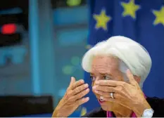  ?? Foto: Francisco Seco, dpa ?? Im EU-Parlament stand Christine Lagarde den Mitglieder­n des Wirtschaft­s- und Währungsau­sschusses am Mittwoch Rede und Antwort.