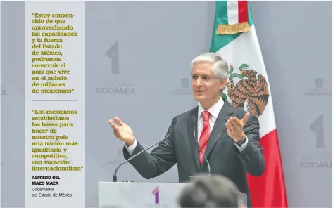  ??  ?? El gobernador del Estado de México, Alfredo del Mazo Maza, agradeció el apoyo del gobierno federal tras el 19-S. Destacó la colaboraci­ón del Ejército.