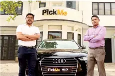  ??  ?? Jiffry Zulfer, Chief Executive Officer of Pickme (left) and Indika Elvitigala, Vice President, Corporate Sales of Pickme