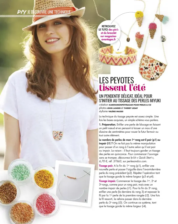  ??  ?? 1 RETROUVEZ LE TUTO des pin’s et du bracelet sur magazineav­antages.fr