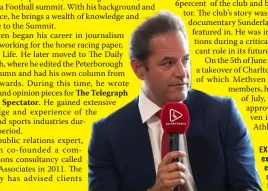  ?? ?? The Telegraph
EXPERT KNOWLEDGE...Football expert Charlie Methven is expected to discuss club ownership at the upcoming football summit.