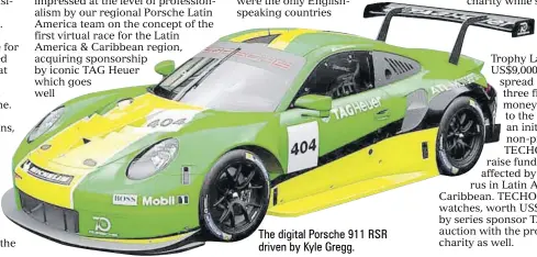  ??  ?? The digital Porsche 911 RSR driven by Kyle Gregg.