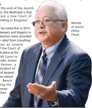  ??  ?? Minister of Justice Delroy Chuck.