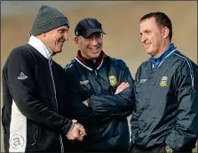  ??  ?? THINK TANK: Meath boss Andy McEntee (right) with selectors Gerry McEntee (left) and Donal Curtis