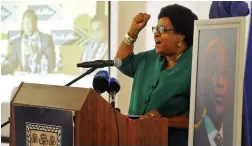  ?? PICTURE: DAVID RITCHIE/AFRICAN NEWS AGENCY/ANA ?? GREAT MAN: Former cabinet minister Brigitte Mabandla addressed the memorial service for Zola Skweyiya.