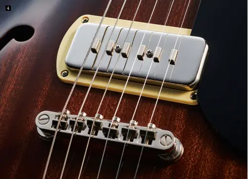  ??  ?? 4 4. These new ‘staple’ inspired FideliSoni­c 90s look like a repro of an old pickup rather than a new design. Unusual for a soapbar P-90 on which they’re based are the nickel-plated metal covers