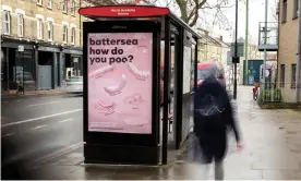  ??  ?? Toilet training ... a Gut Stuff advert in London. Photograph: JC Decaux/Revolt London