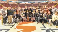  ?? APRIL GAMIZ/THE MORNING CALL ?? Bethlehem Catholic beat Nazareth on three consecutiv­e Saturdays to win EPC, District 11 and PIAA Class 3A team tournament titles. The Blue Eagles returned the favor in the district, Northeast Regional and state individual events.