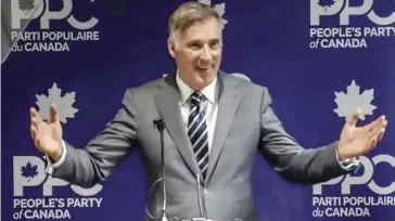  ?? CAPTURE D’ÉCRAN YOUTUBE ?? Maxime Bernier, hier, dans la circonscri­ption de Portage-lisgar, au Manitoba.