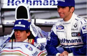  ??  ?? The time with Ayrton Senna (l) was brief, but was an F1 education