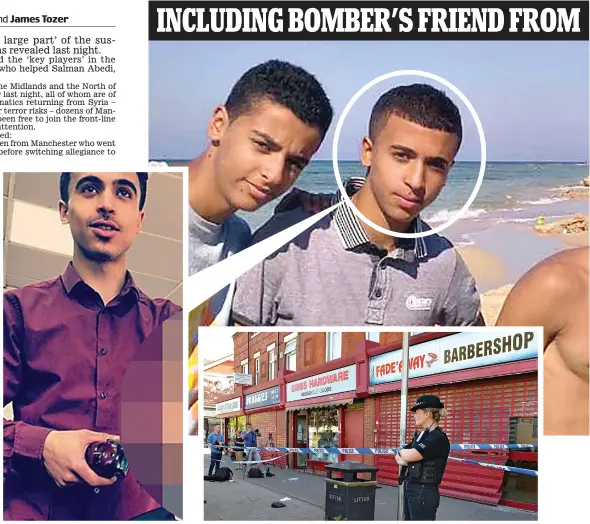  ??  ?? Held by police: Abdallah ‘Abs’ Forjani Cordoned off: Forjani’s barber shop in South Manchester was raided yesterday