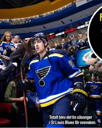  ??  ?? Totalt blev det tio säsonger i St Louis Blues för svensken.