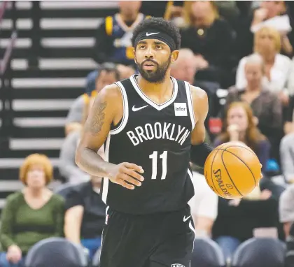  ?? RUSS ISABELLA/USA TODAY SPORTS ?? Kyrie Irving and other players are worried the NBA’S return will take the spotlight off the fight for racial equality.