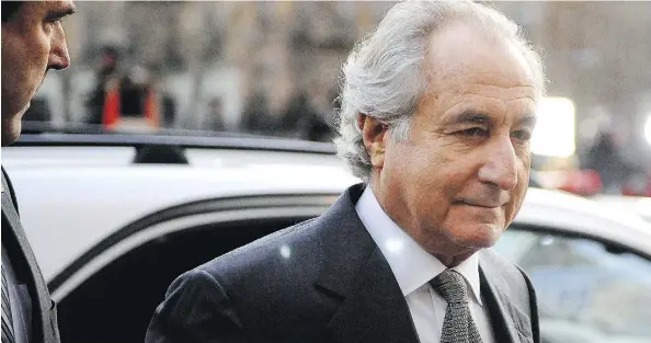  ?? STEPHEN CHERNIN/GETTY IMAGES FILE ?? Disgraced financier Bernard Madoff pleaded guilty to fraud in 2009 and is serving a 150-year sentence.