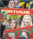  ??  ?? Portugal’s fans react on the stands prior to a friendly soccer match between Portugal and Norway at the Dragao Stadium in Porto, Portugal on
May 29.