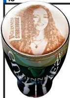  ?? ?? lady in black: Olivia’s image ‘printed’ on the head of a pint