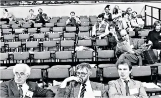  ??  ?? Kevin Mcnamara, left, with fellow MPS Keith Bradley and Tony Blair at the 1987 Labour Party Conference in Brighton