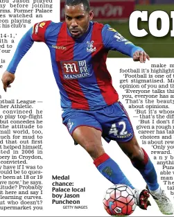  ??  ?? Medal chance: Palace local boy Jason Puncheon GETTY IMAGES